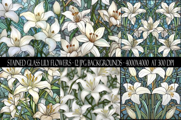 Download Stained Glass Lily Flower Backgrounds - Backgrounds Collection