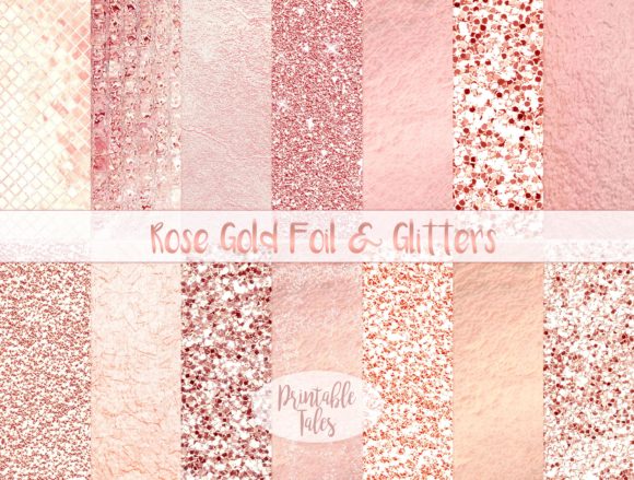 Download Rose Gold Foil &amp; Glitter Metallic Papers - Metal Collection