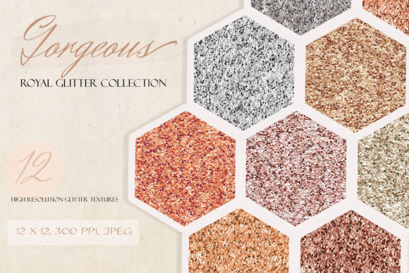 Download Royal Metallic Glitter Digital Paper Set - Metal Collection