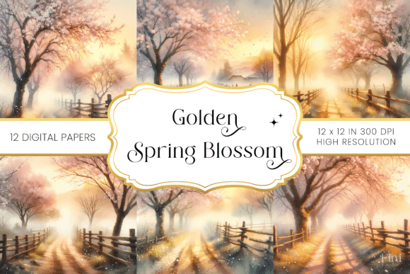 Download Golden Spring Blossom Backgrounds - Backgrounds Collection