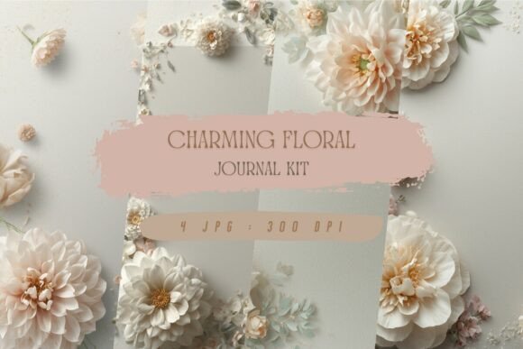Download Charming Floral Journal Kit, Wallpaper - Charming Collection