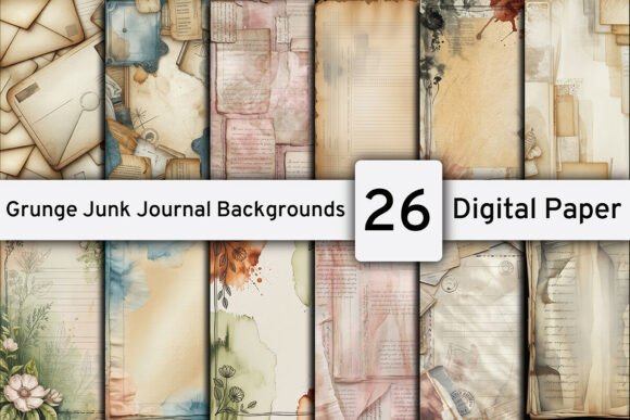 Download Grunge Junk Journal, Digital Backgrounds - Backgrounds Collection