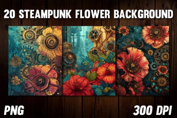 Download Steampunk Flower Backgrounds for Covers - Backgrounds Collection