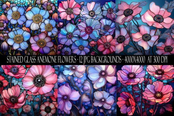 Download Stained Glass Anemone Flower Backgrounds - Backgrounds Collection