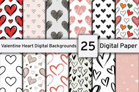Download Valentine's Heart Digital Backgrounds - Backgrounds Collection