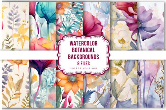 Download Watercolor Botanical Backgrounds Pack - Backgrounds Collection