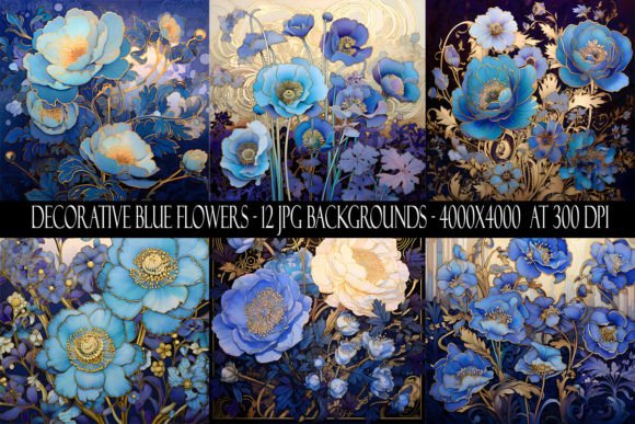 Download Decorative Blue Flower Backgrounds - Backgrounds Collection