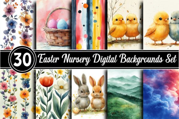 Download Easter Nursery Digital Backgrounds - Backgrounds Collection