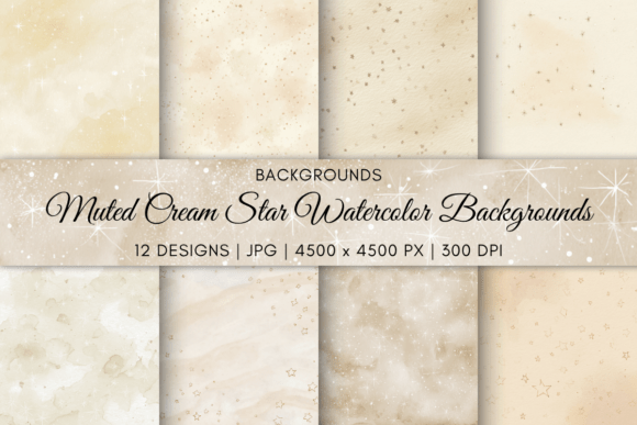 Download Muted Cream Star Watercolor Backgrounds - Backgrounds Collection