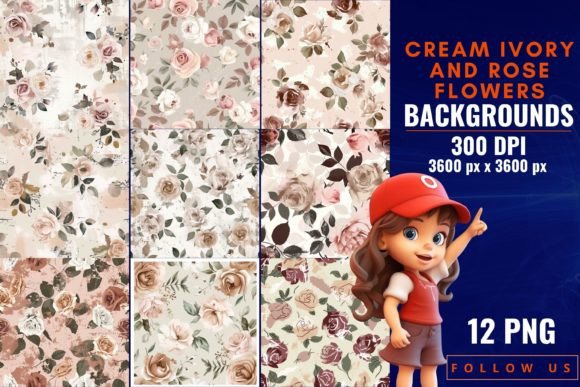 Download CREAM IVORY and ROSE FLOWERS BACKGROUNDS - Backgrounds Collection